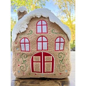 Gingerbread House Christmas Pillow Kirkland Plush Holiday Decor Cushion